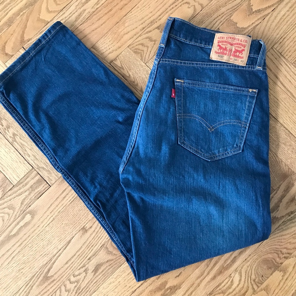 Levi’s Men 505 Regular Fit W34L32 cash-medium wash
